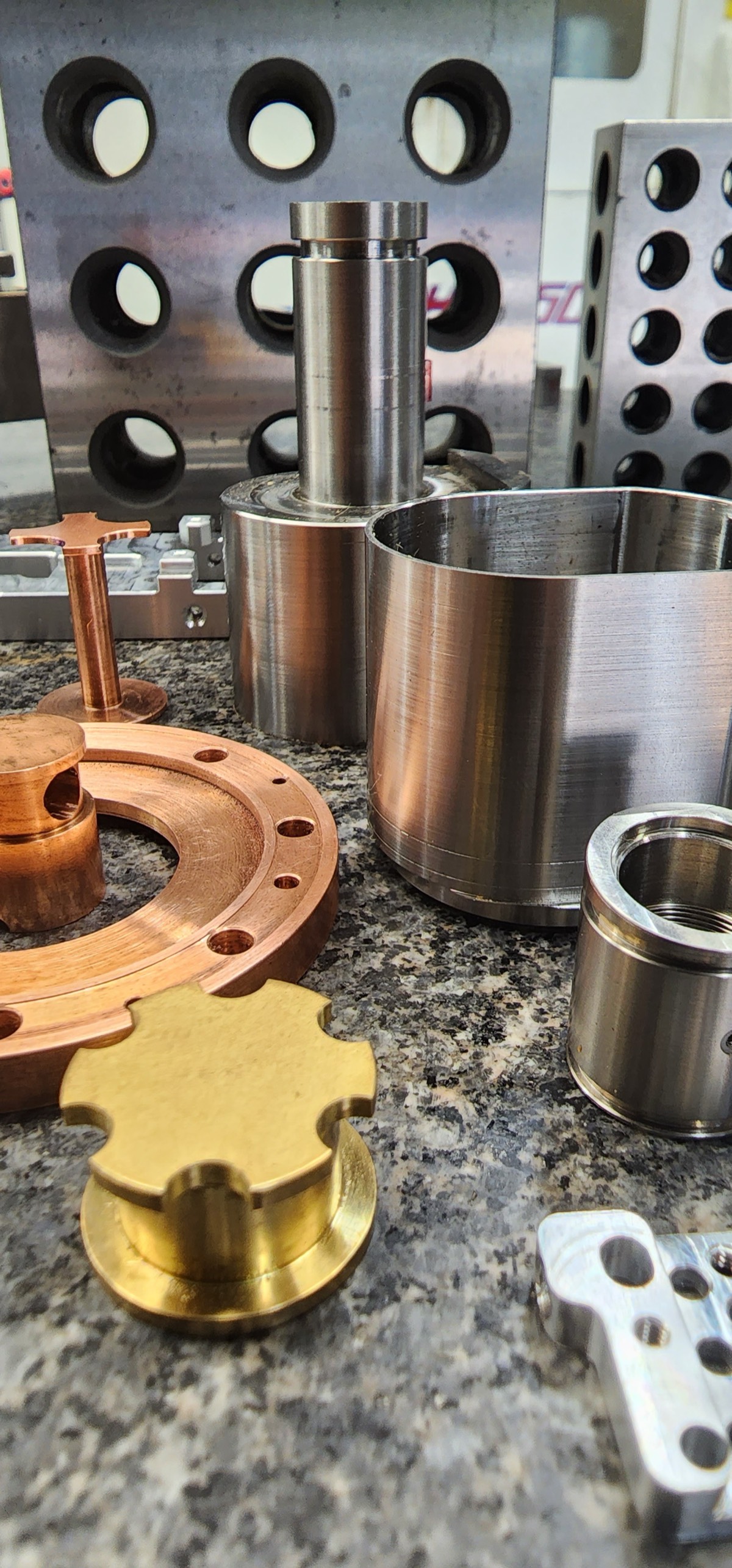 Various Copper, Titanium, Brass, and Aluminum Milled and Turned Parts