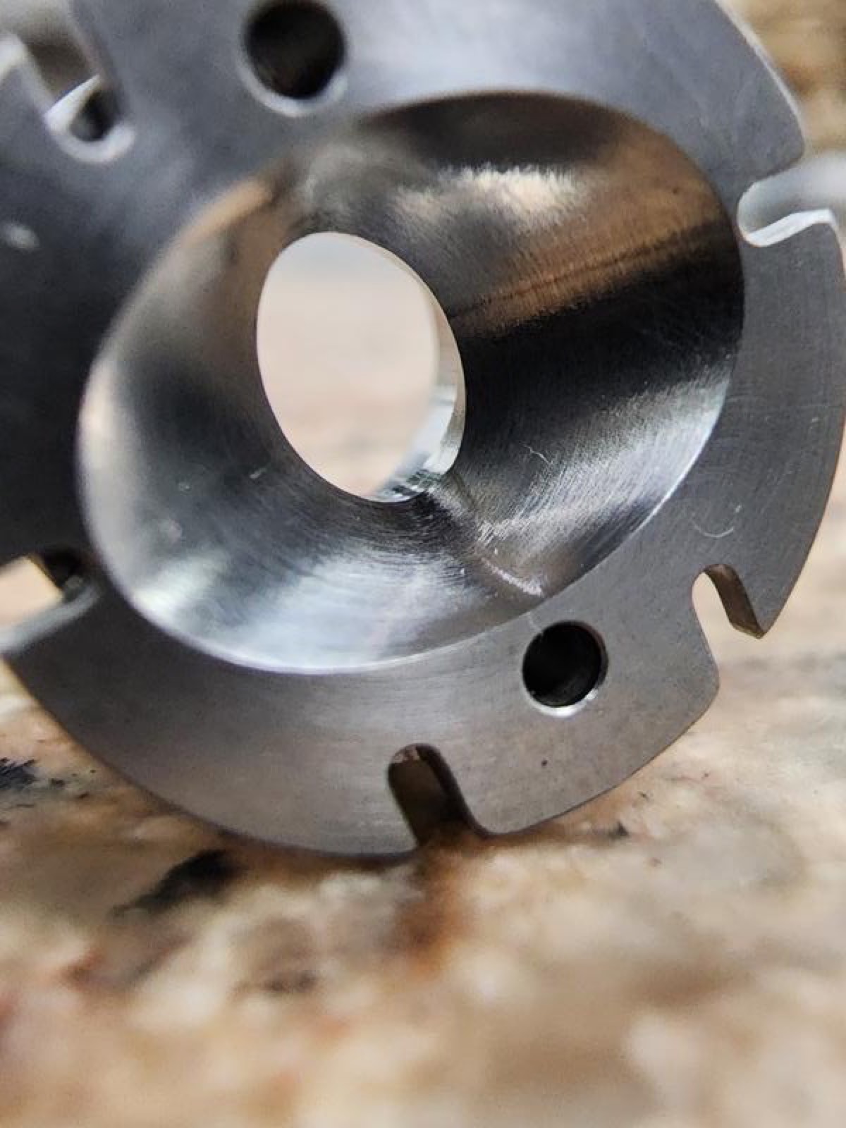 CNC Machined Steel Disc Split into Two Pieces by EDM