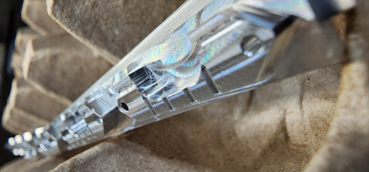 Complex CNC milled aluminum part with multiple features